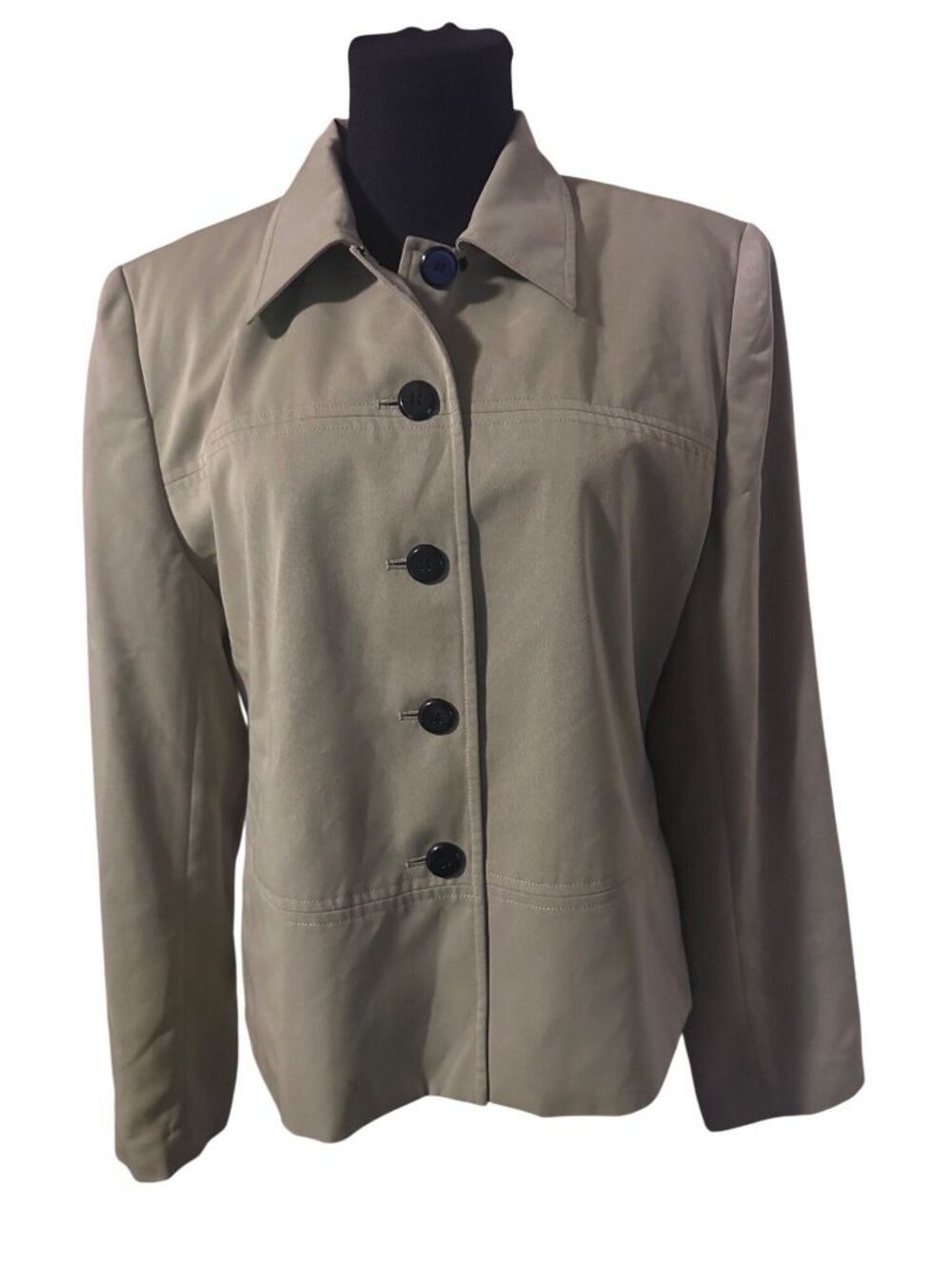 Executive Collection green button up jacket size 14 fall havest soft classic